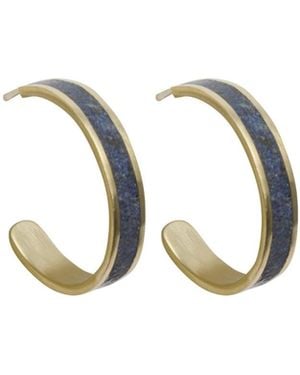 Zeworks Kai Lapis Lazuli Hoop Earrings - Metallic