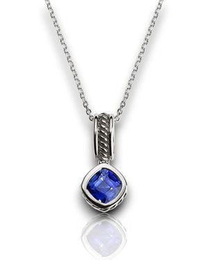 Daneila Léon Sterling Cushion-Cut Sapphire Pendant - White