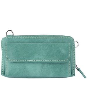 Springmoonatelier Handmade Aqua Leather Crossbody Bag - Green