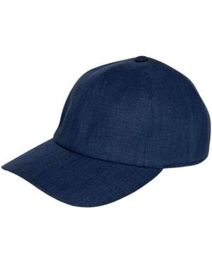 Cachemio Minimalist Linen Baseball Cap - Blue