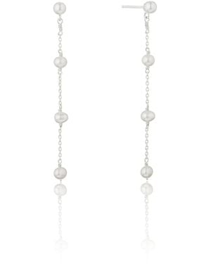 Lily & Roo Four Pearl Drop Earrings - White