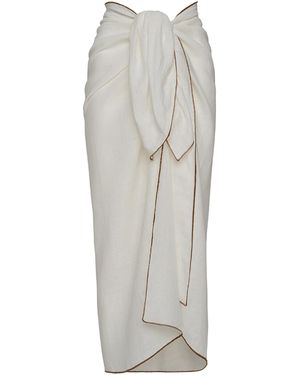 The Summer Edit Mara Luxe Linen Sarong - Grey