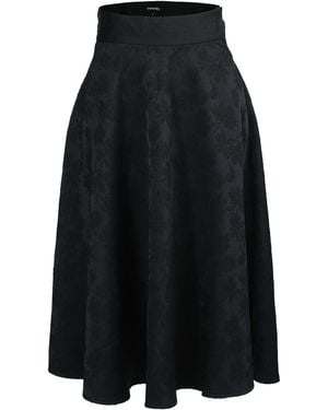 Smart and Joy Flared Jacquard Skirt - Black