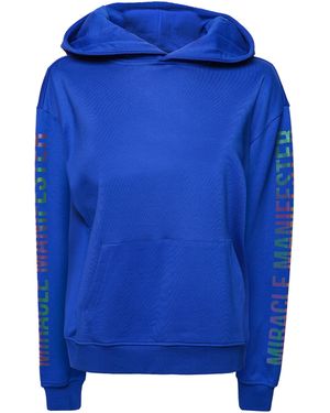 Miracles Manifester Money Tree Reflective Design Hoodie - Blue