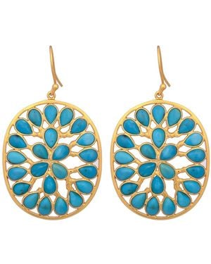 Opium Jewels Arizona Mosaic Oval Drops - Blue
