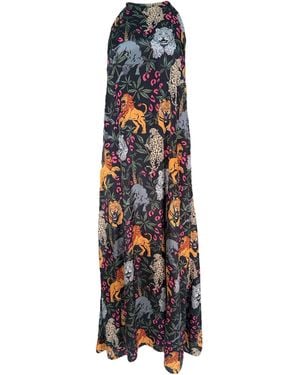 Any Old Iron Big Cats Halter Dress - White