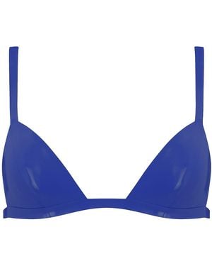 Elissa Poppy Latex Triangle Bra - Blue
