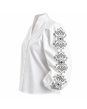 IZABELA MANDOIU Embroidered Tunic Shirt - White