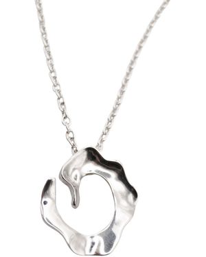 Daria Pacelli Jewelry Spyral Sculptural Sterling Statement Necklace - Metallic