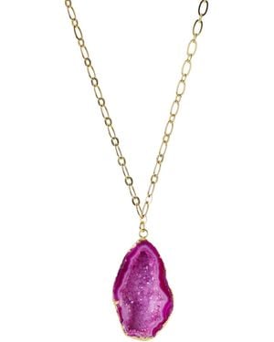 YAA YAA LONDON Chunky And I Like It Long Gemstone Pendant Necklace - Metallic