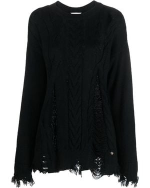Nissa Wool Open Knit Sweater - Black