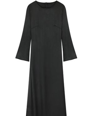 Rave on Trend Slip Long Sleeve Dress - Black
