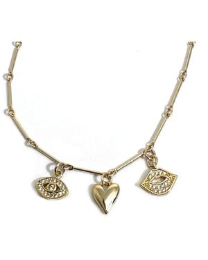 Rachel Nathan Love Letter Necklace - Metallic