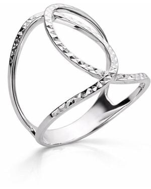 Gold & Honey Geometric Diamond Cut Ring - Metallic