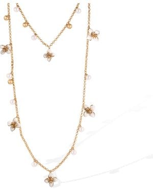 Retro Chic Iris Blossom Necklace - Metallic