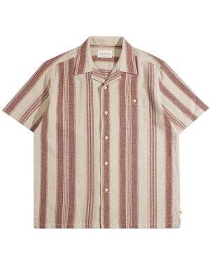 Far Afield Neutrals Selleck Slub Stripe Shirt - Pink