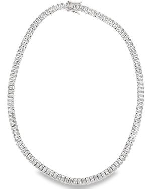 Denise Pacini Laura Emerald Bezel Set Statement Tennis Necklace - Metallic
