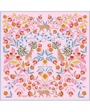 Jessie Zhao New York Double Sided Wool Silk Scarf Of Blossom Jungle - Red