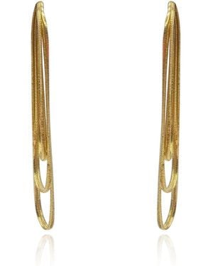 Michael Nash Jewelry Melania Double Cobra Chain Pierced Earrings - Metallic