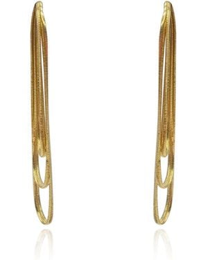 Michael Nash Jewelry Melania Double Cobra Chain Pierced Earrings - Metallic