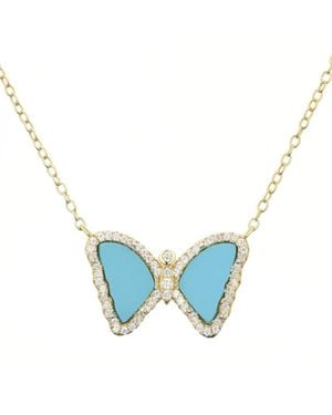 KAMARIA Mini Butterfly Necklace - Blue