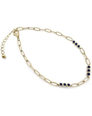 Clemence Wren Triple Sapphire Gemstone Bracelet Chain - Metallic