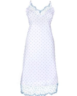 Lisa The Label Côte D'Azur Slip Dress With Spot Tulle - Blue