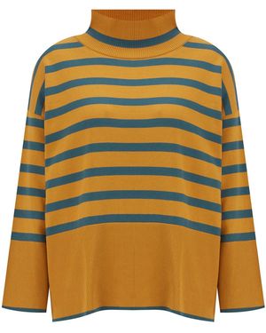 Peraluna Fei High Neck Pullover Organic Cotton Knitwear Sweater - Yellow