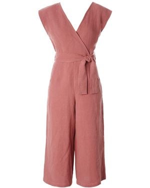 Italia A Collection Sienna Linen Zero Waste Jumpsuit - Pink