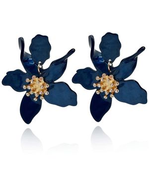 Michael Nash Jewelry Aurelia Floral Resin Drop Earrings - Blue