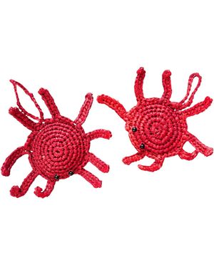 Zanatany Concepts Mini Crabs Raffia Keyring - Red