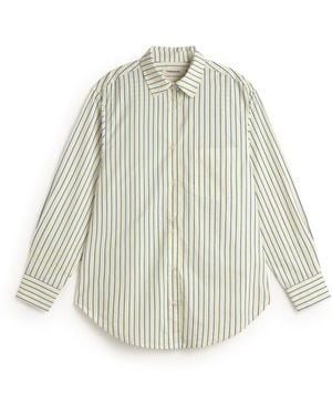 Thinking Mu Odelia Oversize Shirt With And Stripes - White