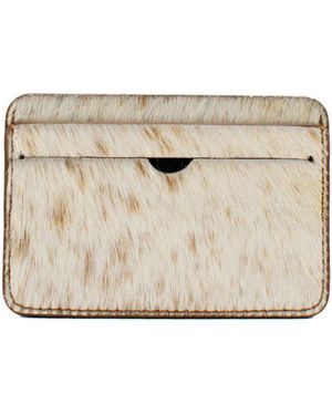 godi. Hair-On Hide Leather Cardholder – Slim Cowhide Wallet - Natural