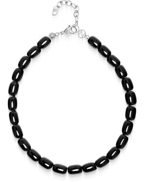Nialaya Onyx Beaded Necklace - Black