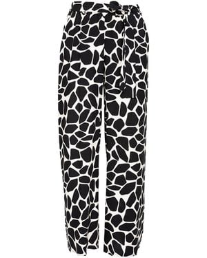 ARTISTA Iza Printed Palazzo Leg Pants - Black