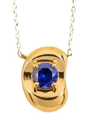 Juvetti Fava Necklace Set With Sapphire - Multicolour