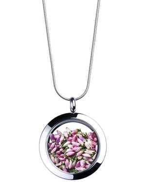 My Little Nature Designer Jewellery Handmade Pendant Necklace With Natural Scottish Heather Flowers – Floral Jewellery - White