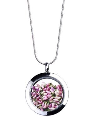 My Little Nature Designer Jewellery Handmade Pendant Necklace With Natural Scottish Heather Flowers – Floral Jewellery - White