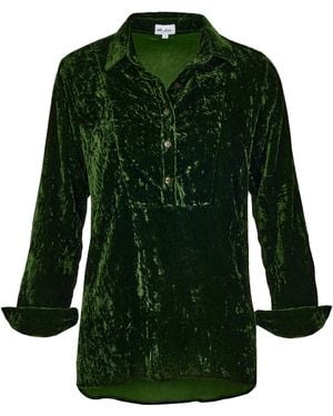 At Last Silk Velvet Shirt - Green