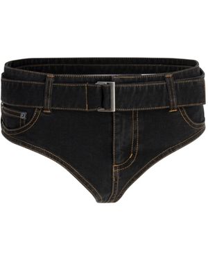 Circular Path Brief Bikini Bottoms - Black