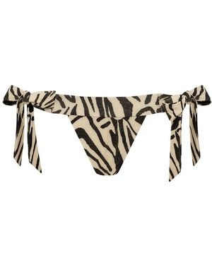 Leyla Maya Ltd Neutrals Natasha Thong Bikini Knickers - Multicolour