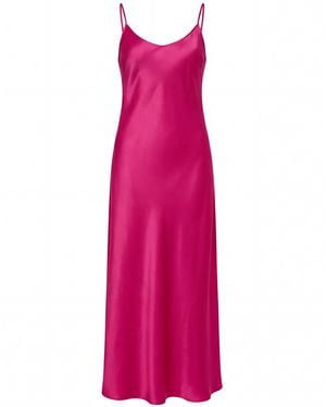 Vimissia Long Silk Slip Dres - Purple