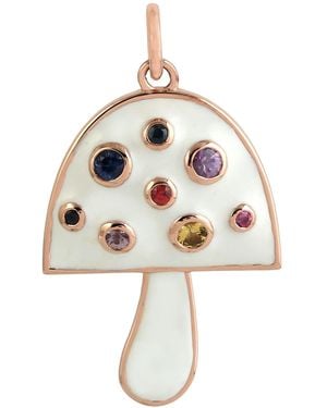 Artisan Multi Sapphire Mushroom Pendant - Metallic