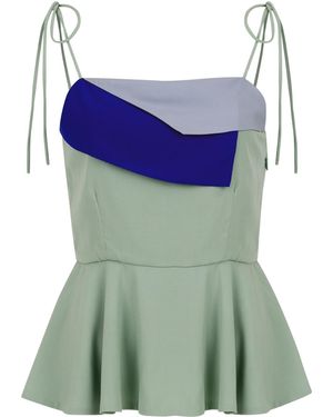 Mary Dickow Lena Top-Sage - Blue