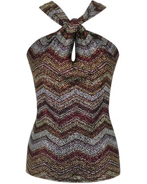 Me & Thee Nothing Lost Metallic Stripe Top - Brown