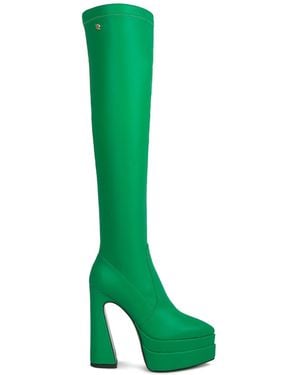 Rag & Co Cyber-Punk High Platform Long Boots - Green