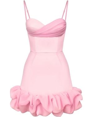 POST MERIDIEM Draped Ruffle Mini Bustier Dress - Pink