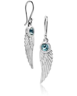Moon London Angel Wing Topaz Sterling Earrings - Metallic