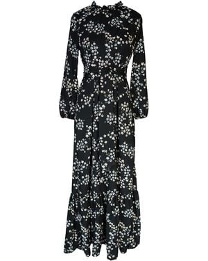 Jennafer Grace Night Blooming Raglan Maxi Dress - Black