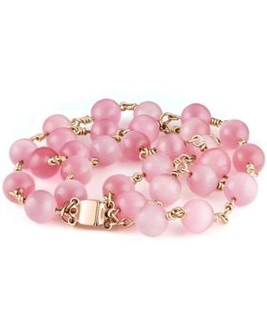 Rejected Hearts Club Rosado Glass Beaded Bracelet - Pink